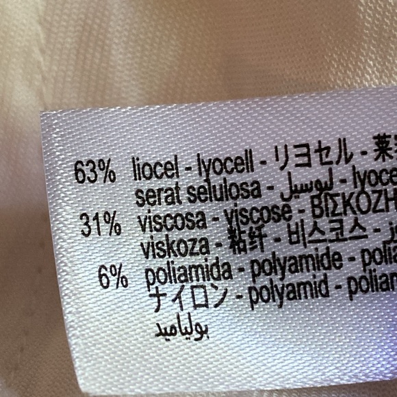 NWT. Zara Oyster-White Lyocell/Viscose Flowy Straight Leg Pants. Size L. - Picture 10 of 11